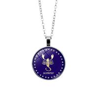 JEDTAKCT Scorpio Zodiac Constellations Necklace For Men And Women - Luminous 12 Constellations Necklace Crystal Glass Pendant Jewelry, Star Sign Pendant With Adjustable Chain,Scorpio,45+5Cm