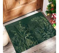 JEDTAKCT Small Thin Door Mats Indoor 40X60Cm, Antique-Style Misty Grass Non Slip Front Door Mat Inside, Abstract Plants Low Profile Inside Doormat, Easy To Clean Floor Mat For Entryway, Green