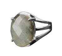 JEDTAKCT Stone Rings For Women Adjustable -Light Luxury Faceted Map Stone Agate Ring,Elegant Natural Crystal Open Rings Gifts Party Christmas Birthday,Grey,One Size