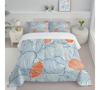 JEDTAKCT Striped Waves Coverless Duvet Super King 4.5 Tog, Abstract Swirl Reversible Comforter With Pillowcases, 260X230Cm Quilt Lightweight Warm All Season 200Gsm Filling, Sky Blue