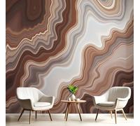 JEDTAKCT Vintage Agate Marble 3D Photo Wallpaper Mural Brown Abstract Texture Art Print Murals, Indoor Photo Wall Painting for Living Room Tv Backdrop Kids Room Decor 250X175Cm (W X H)