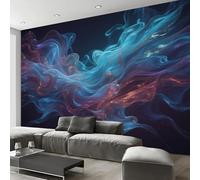 JEDTAKCT Wall Mural 3D Abstract Fog Geometry Wallpaper, 3D Wall Mural Decoration Poster Punk-Style Geometry Design, Blue-Green Photo Wallpaper For Living Room Bedroom Children'S Room Office 300X210Cm
