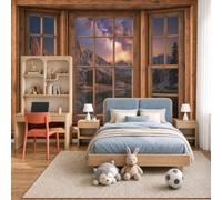 JEDTAKCT Wall Mural Wallpaper Mountain and Lake Landscape The Milky Way, 3D Premium Non-Woven Dark Blue Art Photo Wallpaper for Living Room Bedroom Children's Room Wall Decor 400X280Cm (W X H)