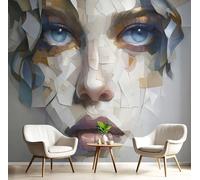 JEDTAKCT Wallpaper Murals 3D Beauty Paper Sculpture 59"X 41" 3D Art Beige Photo Wallpaper, Abstract Art Print Wall Mural Giant Poster, Modern Living Room Bedroom Kids Room Backdrop Wall Decor