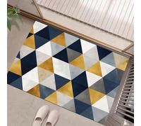 JEDTAKCT Washable Doormat Indoor Non-Slip For Entryway Modern Triangle Soft Entrance Carpets Inside Small Rug Gradient Geometry Short Pile Floor Mats For Hallway Bedroom, Mustard Yellow, 60X90Cm