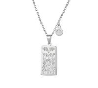 JEDTAKCT Zodiac Sign Necklaces For Women - 12 Constellation Tarot Square Vintage Horoscope Pendant Necklace, Male And Female Couple Fashion Jewelry Gifts,Libra,40+5Cm