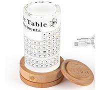 Jeebel Periodic Table of Real Elements, Acrylic Periodic Table of LED Table Lamp with 83 Real Element Samples, Periodic Table for Teaching Tool, Crafts, Creative Gift for Students, Teachers, Children