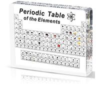 Jeebel Periodic Table of Real Elements - Acrylic Periodic Table with 83 Real Element Samples - Periodic Table for Teaching Tool, Crafts, Creative Gift