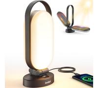 Jeebel Solar Camping Lamp, Rechargeable Foldable LED Lantern with 5000mAh External Battery, Touch Dimmable, 4 Modes, IP55, Tent Light for Outdoor/Hiking/Emergency/Power Outages (Black)