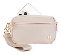 JEEBURYEE Dual Pouch Wristlet Keychain Wallets for Women with 2 Detachable Zipper Coin Purse - Small and Portable Mini Card Wallet for Women Men, 03-beige, Phone Wallet