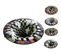 Jeeeun 3D Halloween Rug, 3D Rugs Optical Illusion Halloween Soft & Durable Halloween'S Area Rugs for Living Room (Type-D,100 * 100cm)