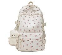 Jeeeun Cherry Backpack for Girls - Coquette Backpacks, Cute Kawaii Backpack With Cherry Pattern for Middle & High School (Strawberry)