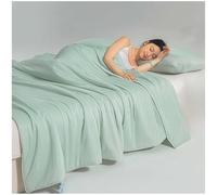 Jeeeun Cooling Blanket, Cooling Blanket Double Bed, Double-Sided Cold With Cooling Comforter for Queen Bed/Dorm/Ac Room/Rv Travel (Vanilla Green*A,180x220cm)
