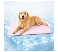 Jeeeun Dog Cooling Mat, Cooling Mat for Dogs with Cool-to-Touch Ice Silk, Washable Pet Mat for Crate, Sofa, Car and Indoor Outdoor (Pink,L - 27.6" x 21.7")