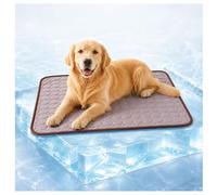 Jeeeun Dog Cooling Mat, Cooling Mat for Dogs with Cool-to-Touch Ice Silk, Washable Pet Mat for Crate, Sofa, Car and Indoor Outdoor (Brown,XL - 39.4" x 27.6")