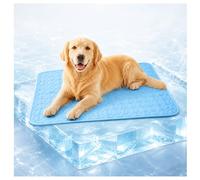 Jeeeun Dog Cooling Mat, Cooling Mat for Dogs with Cool-to-Touch Ice Silk, Washable Pet Mat for Crate, Sofa, Car and Indoor Outdoor (Blue,L - 27.6" x 21.7")