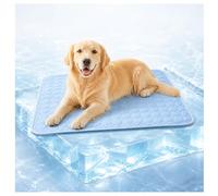Jeeeun Dog Cooling Mat, Cooling Mat for Dogs with Cool-to-Touch Ice Silk, Washable Pet Mat for Crate, Sofa, Car and Indoor Outdoor (Light blue,L - 27.6" x 21.7")