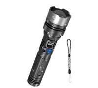 Jeeeun Inferright Flashlight, The Ultimate Emergency Flashlight, Waterproof, 2-in-1 High Illumination, Power Bank and Digital Display, Suitable Outdoor Camping (Silver*1 pcs)