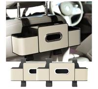 Jeeeun Multifunctional Car Back Seat Storage Organizer-Car Storage Bag with 2 Cup Holders, Tissue Box, Hooks & Phone/Key/Ticket Holder for Stowing and Tidying (White,2pcs)