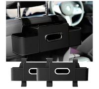 Jeeeun Multifunctional Car Back Seat Storage Organizer-Car Storage Bag with 2 Cup Holders, Tissue Box, Hooks & Phone/Key/Ticket Holder for Stowing and Tidying (Black,2pcs)
