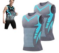 Jeeeun New Men's Compression Vest, Maynox Shirt, Vitaboost Shaping Vest for Men to Build a Perfect Body (Gray*2pcs,3XL)