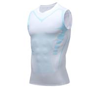 Jeeeun Posture Corrector for Men, Back Posture Corrector for Men, Menionic Tourmaline Posture Corrector Vest (White,Medium)