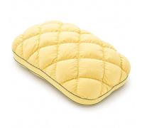 Jeeeun Puff Pillow, Marshmallow Pillow with Breathable Waffle Texture, Fluffy Soft Support for Bedroom Dorm Guest Room (Yellow,Medium pillow 1000g)