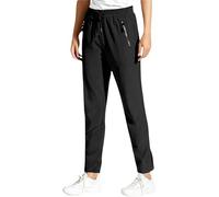Jeeeun Stretch Active Women’s Pants, Lightweight, Breathable, Casual Wear for Home, Work & Outdoors (Black-Straight,12XL)