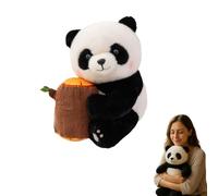 Jeeeun The Pandy - Emotional Healing on Demand, Ultra-Soft Realistic Panda Plush, Hug-Like Plush Toy with Comforting Weight & Washable Design (black B)