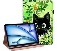JeeFitsp Case for Honor Pad X8a /X8b 11-inch 2024 2026 Tablet | Multi-Angle Viewing Protective Stand Cover,Built-in Pencil Holder,Flip Wallet Leather Shockproof Cover Case,Flower Cat