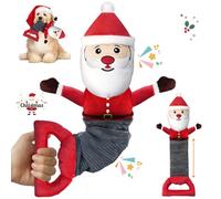 Jeefome Christmas Dog Toys for Large Dogs-Santa Claus Dog Squeaky Toys with Crinkle Paper, Stuffed Dog Plush Toy for Large Medium Small Breed Dogs, Interactive Dog Chew Toy