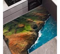 JEEGIU Emerald Coast Cliffs Kitchen Mats Cushioned Comfort Mat for Home & Office Ergonomically Engineered Memory Foam Kitchen Rug Waterproof Non-Skid,Home,3x6ft/36x72in/90x180cm