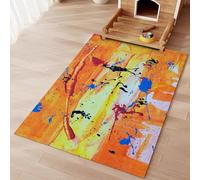 JEEGIU Orange Splatter Art Kitchen Mats Cushioned Comfort Mat for Home & Office Ergonomically Engineered Memory Foam Kitchen Rug Waterproof Non-Skid,Home,2x4ft/24x48in/60x120cm