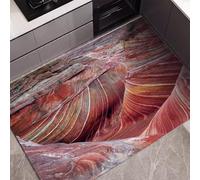 JEEGIU Ruby Rock Waves Kitchen Mats Cushioned Comfort Mat for Home & Office Ergonomically Engineered Memory Foam Kitchen Rug Waterproof Non-Skid,Home,2x4ft/24x48in/60x120cm