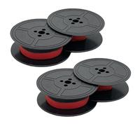JeeGoWooss 2 Pcs Universal Typewriter Ribbon, Black and Red Ink Ribbon Twin Spool Vintage Typewriter, Ink Ribbon Twin Spool Replacement Pack for Most Typewriters (Black and Red)