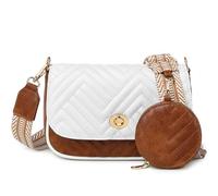 JEEHAN Quilted Crossbody Bags for women Designer Shoulder Handbags Small Purse, A11-white, S to M