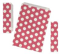 JeeJaan 100 CANDY POLKA DOT PAPER BAGS SWEET FAVOUR BUFFET GIFT SHOP PARTY SWEETS CAKE WEDDING (Red Polka Dot, 5"x7")