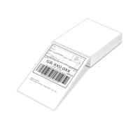 JeeJaan® 100 of Fanfold Thermal Label 4x6 Sticky Labels 100 x 150 mm Self-Adhesive Direct Shipping Labels Works with Zebra TSC Toshiba Citizen Label Printers for Shipping Barcodes Inventory