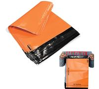 JeeJaan® 100 Pcs of Orange Parcel Bags 12 x 16 in Mailing 305 x 405 mm Courier Mailer Plastic Parcel Envelopes Packaging Shipping Waterproof and Tear-Proof Postal Mailer Courier Bag
