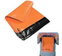JeeJaan® 100 Pcs Orange Postal Bags 9 x 12 in Mailing Bags 228 x 305 mm Poly Mailers Postage Bags Strong Envelope Courier Parcel Mailers Postage Bags Water & Tear-Proof Postal Courier Bags