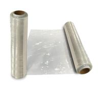 JeeJaan® 2 Rolls 400mm Clear Stretch Film - 20mu - 750 Gram - Multi Use Strong Industrial Pallet Shrink Wrap Cling Film Water & Moisture Proof Pallet Stretch Wrap | Return Pallet Shrink Wrap