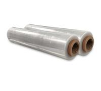 JeeJaan® 2 Rolls Clear Stretch Film 400mm x 250m 20mu Standard Core - 1.50kg Industrial Stretch Film High-Strength Pallet Wrap Cling Film for Moving and Warehousing Return Pallets