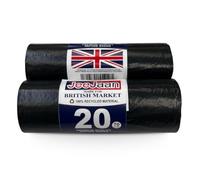 JeeJaan® 2 Rolls of 20 - Heavy Duty Black Bin Bags - 70L Capacity 40 Bin Bags Heavy Duty - Rubbish Bags Wastage Liners Trash Bag for Kitchen Office Diy Refuse Sacks Garden Bags Made from 100% Recycled