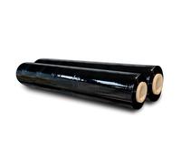 JeeJaan® 2 Rolls of Black Heavy Duty Pallet Strech Shrink Wrap 500mm x 300m x 23mu - Strong Packaging Industrial Shrink Film Pallet Wrap for Moving Home, Furniture, Luggage and Parcel
