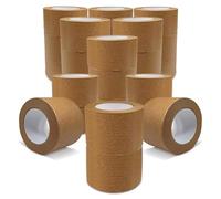 JeeJaan® 24 Rolls of Brown Kraft Paper Packaging Tape 75mm x 50m Eco-Friendly Strong Paper Tape for Packing Sealing and Parcel Wrapping Recyclable Durable Self-Adhesive Ideal for Boxes