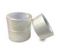 JeeJaan® 3 Rolls of Clear Packing Tape 48mm x 66m Heavy Duty Parcel Tape for Boxes Strong Adhesive Packaging Tape for Sealing Cartons Moving House Storage Shipping Parcels and General Use