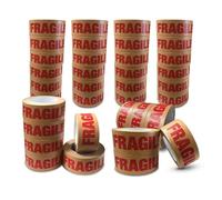 JeeJaan® 36 Rolls of Paper Fragile Tape 50mm x 50m Self-Adhesive Fragile Packaging Tape for Safe Shipping & Sealing Fragile Items Durable Recyclable Eco-Friendly Ideal for Packaging & Parcel Wrapping