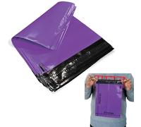 JeeJaan® 50 Pcs Purple Postage Bags 9x12 in Packing Bag 228 x 305 mm Poly Mailers Parcel Strong Recyclable plastic Poly Mailer Postal, Tear-Proof Courier for Envelope & Shipping Bag