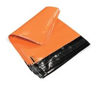 JeeJaan® 500 Orange Courier Bags 10" x 14" / 254 x 356mm Strong Waterproof Polythene Self Seal Recyclable Mailing Bags for Postal Envelopes Courier Shipping Bags
