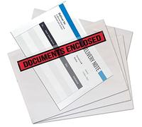 JeeJaan® 500 x A4 Printed Document Enclosed Wallets (328 x 235mm) - Strong Clear Plastic Shipping Pouches Peel and Seal - Document Wallet for Multiple Uses